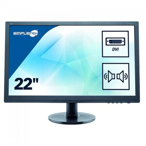 SIMPLETEK - Monitor 22 LED HD VGA DVI HDMI VESA Schermo Display TN Nero con Base E2275SWJ 215LM00063 Cavo alimentazione e HDMI Inclusi (Ricondizionato)