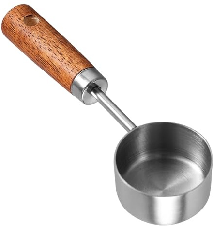 TOPBATHY Cuchara Medidora de Café Inoxidable Mango de Madera 15Ml para Café y Especias Herramienta de Cocina para Uso Doméstico
