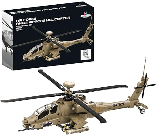 Apostrophe Games AH-64 Apache Helikopter byggsten Set - 259 stycken-åldrar 10+