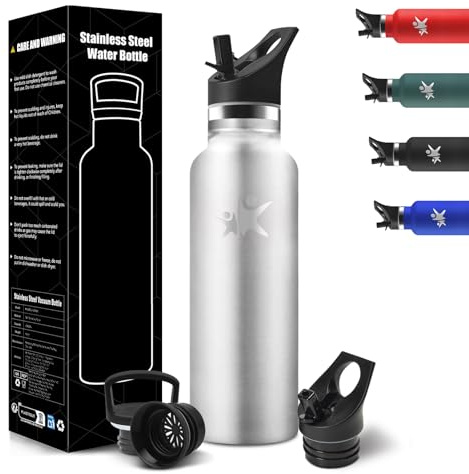 HoneyHolly Borraccia Termica Bambini 500 ML, Senza BPA, Borraccia Termica, 18/8 Acciaio Inox, Bottiglia Termica, Sottovuoto a Doppia Parete, Borracce Termiche, con Cannuccia, Termos per Scuola, Sport