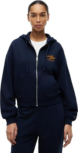 Tommy Hilfiger Mdrn Script Zip Terry Hoodie Ww0ww47845 Felpa con Cappuccio e Zip Donna (Pacco da 1)