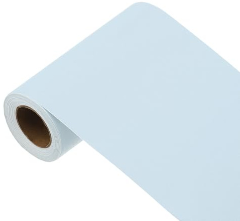 QUARKZMAN 197x3.9 Papier Peint Bleu Clair Papier Peint Autocollant | Papier Contact Bleu Couleur Unie Vinyle Autoadhésif, Pour Revêtement Mural