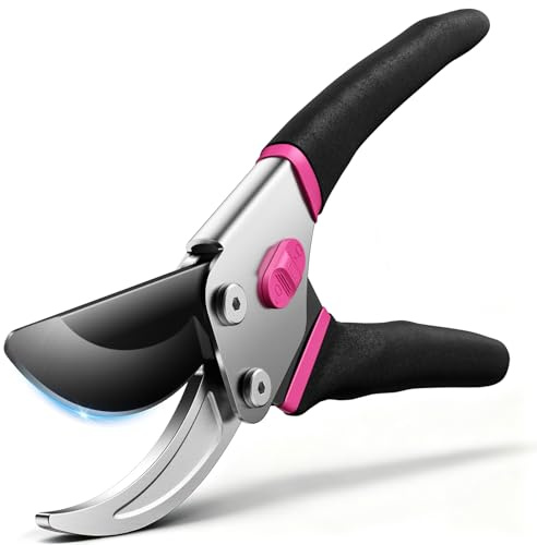 VOTREK® Sécateur de Jardin Bypass 21,5 cm – avec Lame SK5 & Ressort Scellé pour Mains Fragiles, Secateur et Ciseaux de Jardinage pour Rosiers, Arbres Fruitiers et Branches, Cadeau, Cisailles à gazon