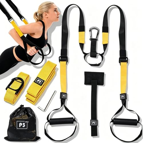 Zencantorous Schlingentrainer, Sling Trainer Set, Suspension Trainer | mit Türanker, Verstellbarer, Slingtrainer Bänder für Ganzkörpertraining, mit Tragetasche, für Outdoor Fitness Gym Training