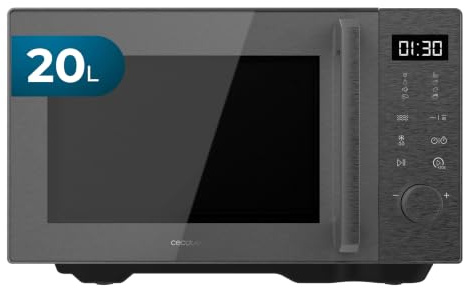Cecotec Microondas sin Plato Proclean Flatbed Inverter Pro Silver. 800W, 20L, Tecnología Inverter y Flatbed, Cocción Uniforme, Mayor Espacio Útil, Avisador Acústico, Ahorro Energético