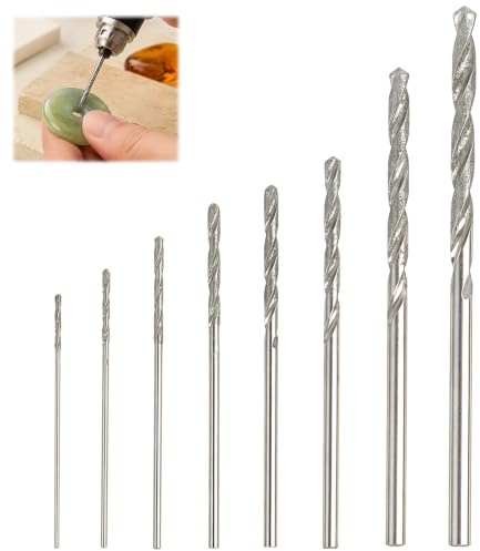 8 PCS Forets Hélicoïdaux Diamantés De Haute Précision,Micro Forets HéLicoïdaux,Mini Tariere Pour Perceuse,Pour Verre,Coquillages,Compatible Avec Perceuses à Main Et à Colonne