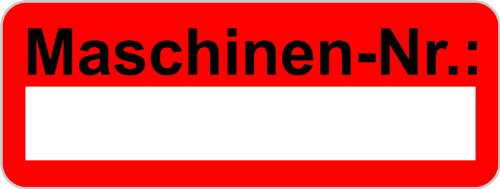 100 rote Etiketten Aufkleber Maschinennummer Maschineninventar 48x20 mm beschriftbar