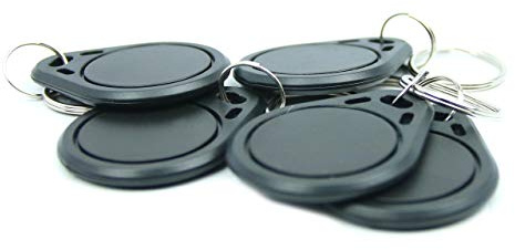 NFC21 NFC Anhänger ABS DESFire EV1 Chip 4K in schwarz - 40 x 32 mm - u. a. für NFC Schließanlagen, 5 Stück