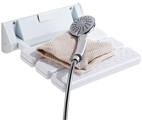 Tabouret de Douche Santé Intelligente Banc de Bain escamotable à Fixation Murale, Chaise de Douche, Siège 32 x 32,8 cm, Blanc Toilette Chaise