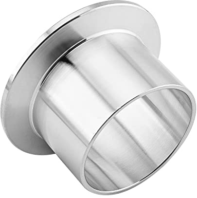 Othmro 2 raccordi sanitari 50 mm ID, KF50-40MM Tri Clamp Raccordo in acciaio inossidabile Tubo rotondo senza saldatura Guarnizioni di saldatura Adattatore flangia Ghiera FitsTri Clamp