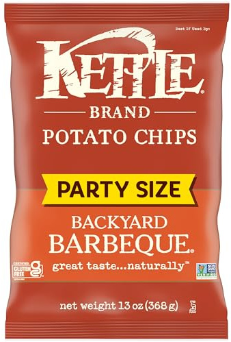Kettle Brand Potato Chips, Backyard Barbeque Kettle Chips, Party Size, 13 Oz
