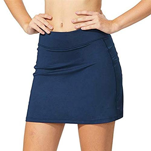 UKKD, gonna da tennis in due pezzi, gonna hakama, da donna, taglie forti, leggera, da corsa, tennis, golf, allenamento, sport Blu scuro S