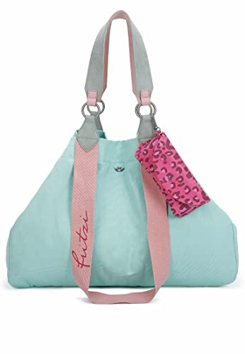 Fritzi Izzy Canvas Shopper Baumwollmix Damen Handtasche Festival City Beach vegan abnehmbares Brillenetui 36 x 50 x 16 cm – Schwarz, Rosa, Orange, Lila, Grün, Blau, Pink, Beige, Gelb