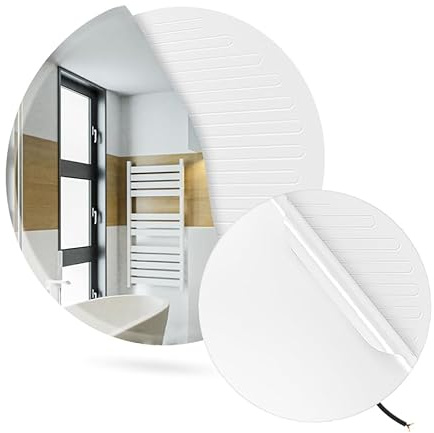Termofol Pellicola Riscaldante Antiappannamento 230V per Specchio da Bagno - Tappetino Riscaldante Elettrico Anti-Umidità - Ideale per Specchi - Ovale - ⌀ 45 cm(45W)