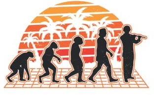 Flöte Notizbuch: Querflöte Evolution Sunset Flöte Flötist / 6x9 Zoll / 120 leere Notenblätter Seiten