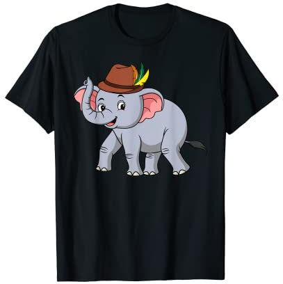 Lustiges Elefant mit Trachtenhut T-Shirt