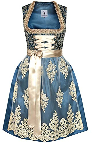 Alpenmärchen Midi Dirndl aus Exklusiver Kollektion inkl. Schürze Gr.32-54 - ALM909