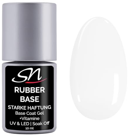 SN Rubber Base Gel Vitamin extra stark Base Coat Gel UV 10 ml UV Nagellack Gellack LED Primer Ultrabond Unterlack für Nägel Gelnägel Nageldesign