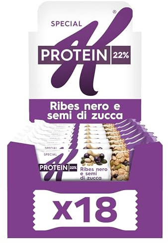 Kellogg's Special K Barrette Protein Ribes Nero Display 18 x 35g
