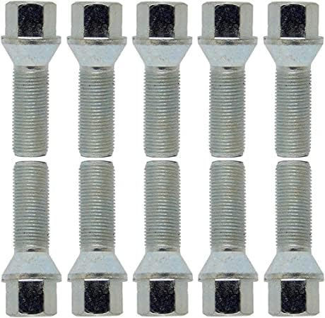 TRACER 10 tornillos de rueda, perno cónico, plata, M14 x 1,5, 32 mm