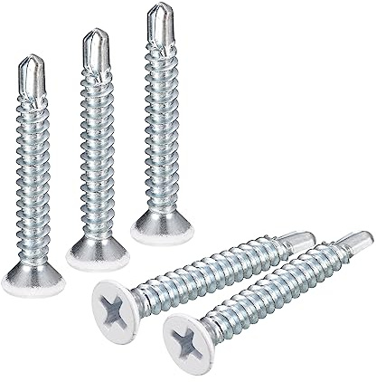 QUARKZMAN #8 x 1-1/4 Tornillos Autorroscantes, 50uds Plana Cabeza Phillips, Chapa Metal Tornillo Madera a Metal Tornillos