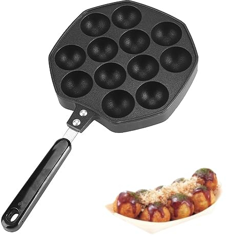 Sartén, Sartén Aebleskiver De Hierro Fundido 12 Cavidades Sartén Ebelskiver De Aluminio Ideal Para Mini Molde De Panqueque Cake Pop Pan, Y Takoyaki Maker Pancake Maker Molde Para Hornear Para