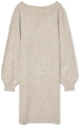 VERO MODA Boatneck Dress Vmlefile Balloon Ls Robe à col Bateau Noos, Gris/Bouleau, XL Femmes
