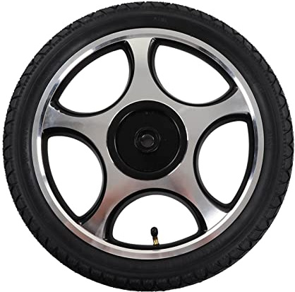 AiQima Roue de Remplacement Pour Fauteuil Roulant, Roulette Pour Fauteuil Roulant, Roue Pour Fauteuil Roulant, Trou Droit Avec Rainure de Clavette, Moyeu En Acier Allié, Roulette Gonflable de 16 Pou