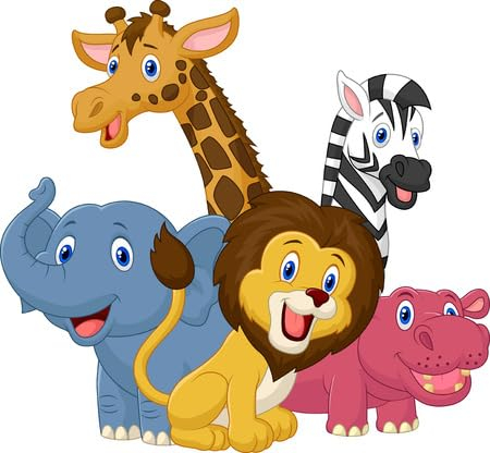 adrium Acryl-Bild 80 x 70 cm: Fröhlicher Safari-Tier-Cartoon (27657193)