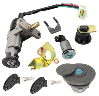 KWAYA Motor Zündspule Universal Zündschloss Schlüssel Set 50cc 125cc 150cc Gy6 Roller Moped Zündschloss Schlüssel Set FÜR Vento FÜR Sunl FÜR Adly 4 Pin Zündspule
