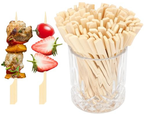 NIEITRK Spieße Fingerfood, Cocktailspieße, 100 Stück, Holz, Braun