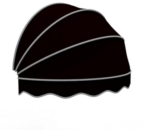 Tenda Cappottina da Sole,Tenda a Ventaglio da Balcone Pieghevole,Tenda da Sole Modello,Tettoia per Porta a Cupola,UV Protezione Solare Antipioggia,per Porte e Finestre (Diameter:100cm/39in,Black)