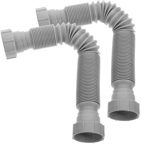 2pcs Flexible Sink Drain Hose Pipe, Expandable Plastic Drain Connection | Lightweight, Returns to Shape after Use, Leak-resistant Drainage Tube for Home Washbasins