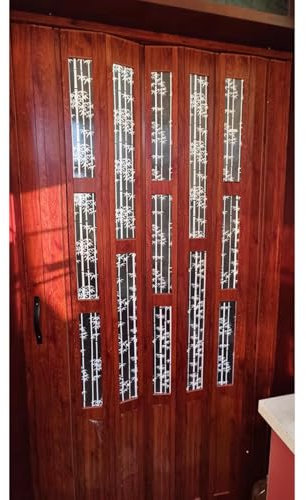 ZIMGOD Falttür Innentüren Falttür für Wohnzimmer mit Acrylplatten-Dekor, Speisekammer-Dusche Ziehfalttür, Hochleistungs-Schiebetür für Schrankkeller-Waschküche(45x80in (114.5x203cm))