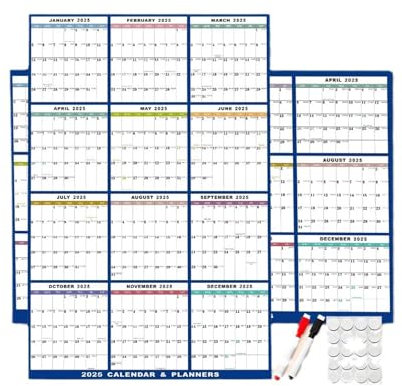 Wandkalender 2026, Jahresplaner, Löschbarer, Doppelseitiger Jahreswandplaner, 24 X 36 Zoll, Nass Und Trocken Abwischbar, Laminierter 12-Monats-Jahreswandkalender Für Zuhause, Unternehmen, Schule