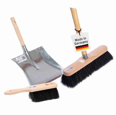 BawiTec Rosshaarbesen Zimmerbesen, Buchenholz lackiert, 30cm
