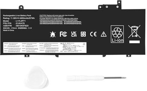 ASUNCELL 11.58V/57Wh L17L3P71 Laptop-Akku für Lenovo ThinkPad T480S Series, L17M3P71 01AV478 SB10K97620 L17L3P71 01AV479 SB10K97621 L17M3P72 01AV480 SB10K97622