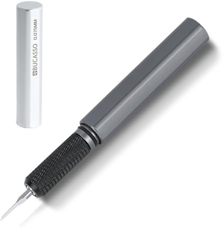 Bucasoo Model Scriber, Line Scriber with Tungsten Steel Blades, Model Scribing Tool for Modelling Hobby, RG Scale Model, Gundam Model Kit, Plastic Models, Resin GK Carved Engraved Lines（0.075）