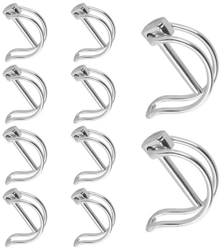 sinzau Folding Pipe Pins, 8 x 50 mm with Snap Closure, Pack of 10 Stainless Steel Folding Cotter Pins, Splint, Safety Pin, for Farm, Lawn, Garden, Silver