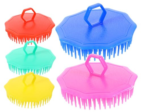 FRCOLOR Hårbottenkam 5-delars Set Hårborste För Män Plastmassageborste För Hårutredning Bärbar Slumpmässig Färg