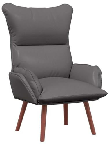 vidaXL fåtölj Grå 69 x 74 x 93 cm Konstläder, Stylish fåtölj, modern kontorsstol, ergonomisk inomhusstol, bekväm och hållbar möbel för vardagsrummet