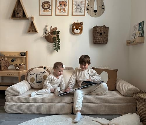 Bunky! Spielsofa –– Made IN Germany–– Modulares Kinderspielsofa aus Schaumstoff Stapelsteinen mit Schlaffunktion