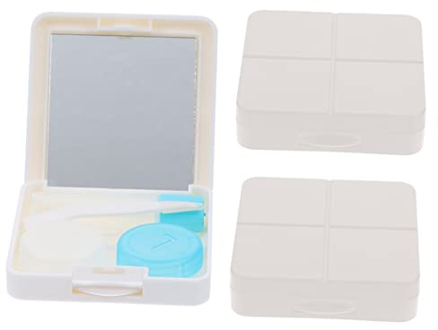 DEARMAMY 3sets Portable Travel Contact Lens Box Contact Lenses Halloween Case for Travel and Daily Use
