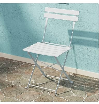 Generisch Gartentisch und Stühle aus Metall for den Außenbereich, Bistro-Set, klappbarer Barhocker mit Rückenlehne, for Camping im Freien, Restaurant, Garten(Style 2)