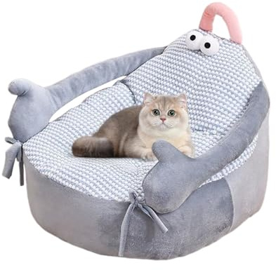 Soffsäng med katt, plysch husdjurssoffa för inomhuskatter, plysch mjuk husdjurskramare lugnande sovande värmande soffa för inomhus sovrum vardagsrum utomhus uteplats låda interiör