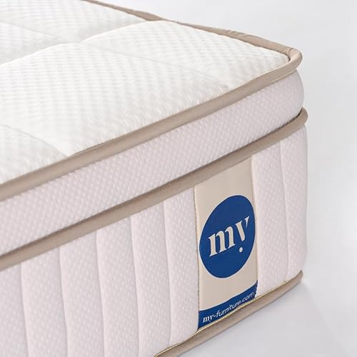 MY Furniture Luxury Super King Mattress 6FT–10/25cm, Medium-Firm Orthopaedic Euro-Top Hybrid,5-Zone Pocket Spring & Gel Memory Foam, Tencel Cover–100-Night Trial, 5-Year Warranty + Free Protector