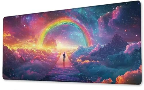 Mousepad Großes Gaming Mauspad XXL Sternenhimmel 900x1800x3 mm Schreibtischunterlage rutschfeste Gummibasis Wasserdicht und Langlebig Tastatur Unterlage für Gaming,Büro, Extra Vernähten Kanten zj-624