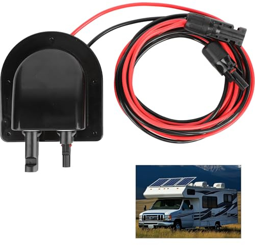 BigKing Scatola di Giunzione Fotovoltaica con Cavo, Doppio Ingresso Cavo, Nero-3m-10AWG-ABS Materiale, Passacavo Solare per Tetto per Cablaggio di Pannelli Solari per Camper, Roulotte, Garage