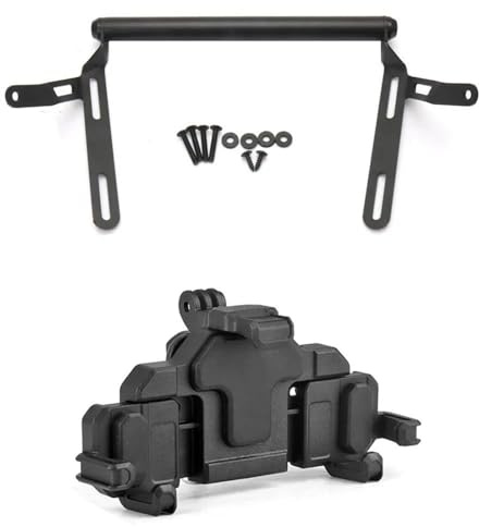Soporte Teléfono Y Navegador GPS Motocicleta para N-MAX 155 (2020-2024) Ajustable Smartphone con Montaje En Barra Transversal Soporte para Teléfono(Negro 1)