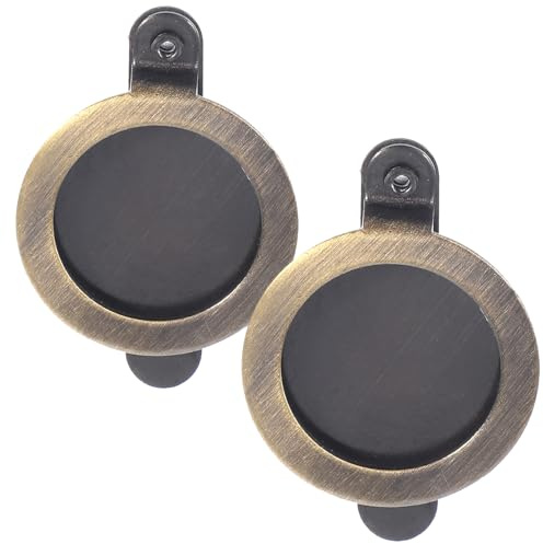 Uonlytech Cubierta de Mirilla de Puerta de Cobre Antiguo de 16 Mm, 2 Unidades, Protector de Privacidad Giratorio para Seguridad de Apartamento, Accesorio Esencial para Hogar, Oficina y